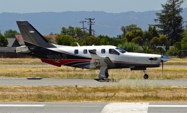 Daher-Socata TBM-900 (N900JV) - Rare visitor landing at Reid Hillview.