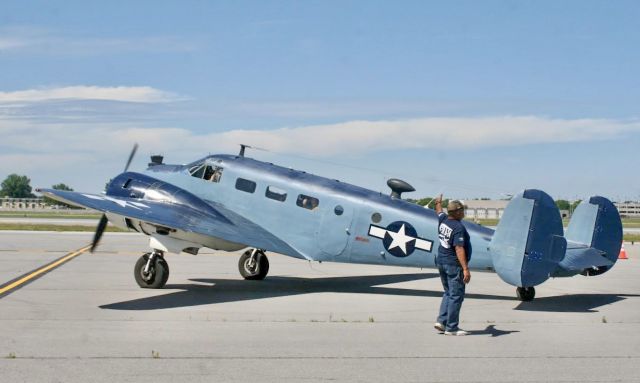 Beechcraft 18 (N4207) - Taxing out to give some enthusiasts a ride