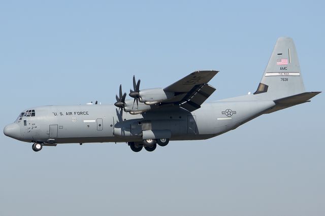 Lockheed C-130 Hercules (07-6311) - 19th AW, 41st AS, C-130J-30. Working the pattern, February 2013. 