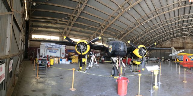 Douglas A-26 Invader (N240P) - N240P Invader Squadron A-26B. on jacks awaiting new tires.