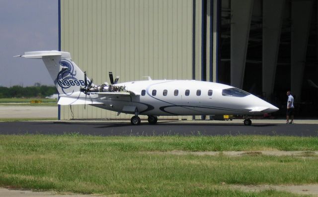 Piaggio P.180 Avanti (N989BJ) - At Maint. Jet Center in Denton, Texas.