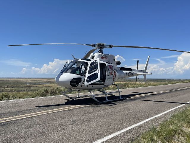 N437AH — - Pilot Nick Herle landing H125 at Scene in New Mexico