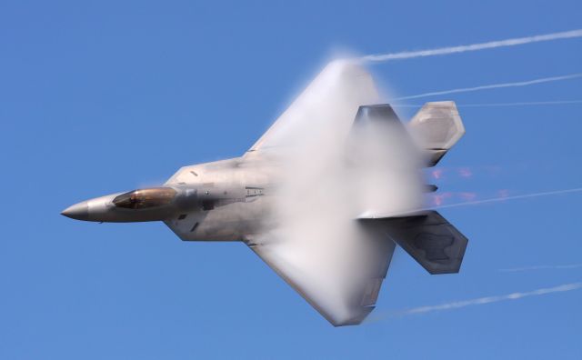 Lockheed F-22 Raptor (FF04071) - F-22 Raptor creating some vapor at the 2010 NAS Oceana Airshow.