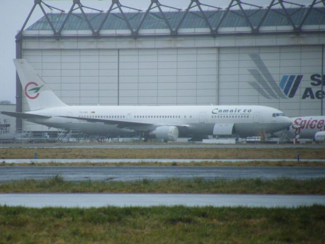 BOEING 767-300 (TJ-CAC) - TJ-CAC BOEING 767-33AER   CN 28138/822 SEEN OUTSIDE AEROSPACE HANGAR 25-01-2011
