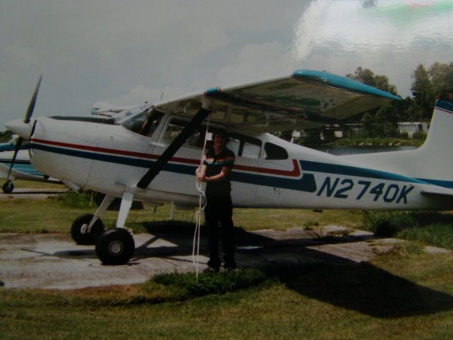Cessna Skywagon 180 (N2740K) - Me tying down 180 taildragger at Westwego Airport. Owned and operated by Zapata.