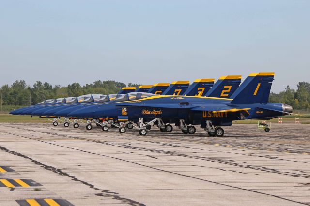 McDonnell Douglas FA-18 Hornet (16-3485) - The US Navy Blue Angels on rehearsal day at Thunder Over Michigan on 1 Sept 2017.