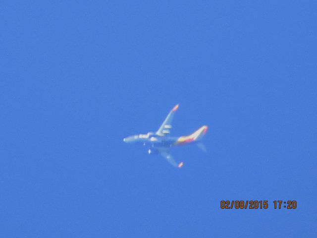 Boeing 737-700 (N908WN) - Southwest Airlines flight 1733 from IAD to SAN over Southeastern Kansas at 38,000 feet.