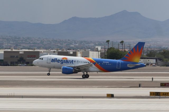 Airbus A319 (N334NV) - Allegiant Air (G4) N334NV A319-111 [cn2831]br /Las Vegas McCarron (LAS). Allegiant Air flight G4430 departs for Reno–Tahoe (RNO)br /Taken from the Terminal.br /br /2018 08 14br /a rel=nofollow href=http://alphayankee.smugmug.com/Airlines-and-Airliners-Portfolio/Airlines/AmericasAirlines/Allegiant-Air-G4/https://alphayankee.smugmug.com/Airlines-and-Airliners-Portfolio/Airlines/AmericasAirlines/Allegiant-Air-G4//a