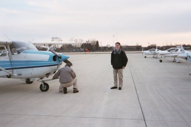 Cessna Skyhawk (N739TU) - This is a photo of myself on my first introductory flight. This photo was taken at Schuamburg Regional Airport. The aircraft pictured is N739TU.