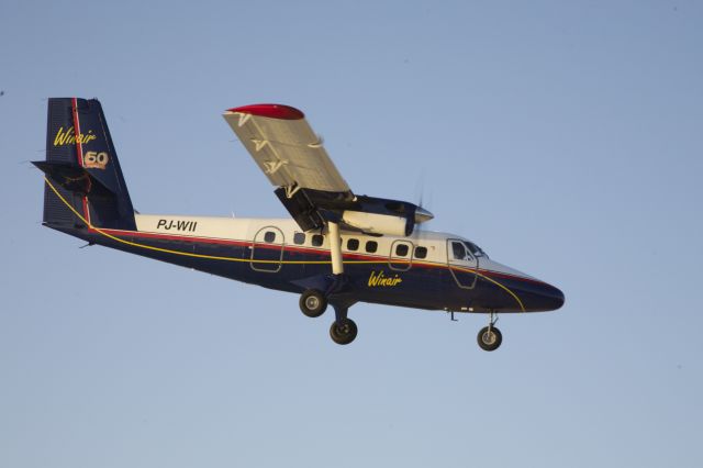 De Havilland Canada Twin Otter (PJ-WII) - Late afternoon arrival into Sint Maarten..