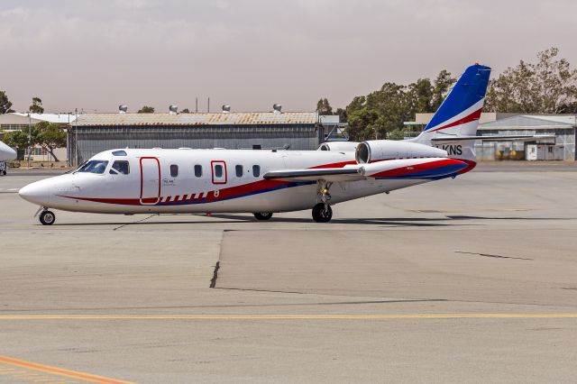 IAI 1124 Westwind (VH-KNS) - Pel-Air (VH-KNS) IAI Westwind 1124 taxiing at Wagga Wagga Airport. Dust suspended in the atmosphere can still be seen after another dust storm hit a wide area of NSW yet again due to the ongoing drought, hot and windy weather.