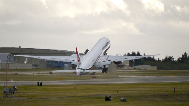 BOEING 777-300 (S2-AFP) - BOE217 on rotation from Rwy 16R for a flight test on 11/17/11. (ln 971 / cn 40123).