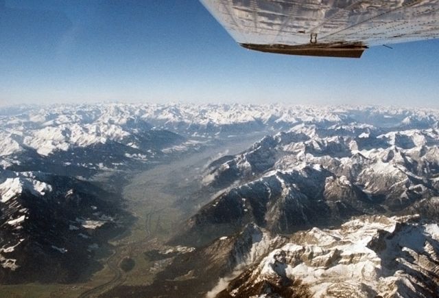 Cessna Centurion (ZS-AVB) - Crossing the Alps in Austria on the way tp South Africa. FL180.