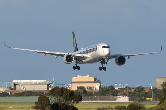 Airbus A350-900 (9V-SHM) - Adelaide, South Australia October 6, 2020. 0747, SIA Flt 278 from Singapore about to land on Rw 05.