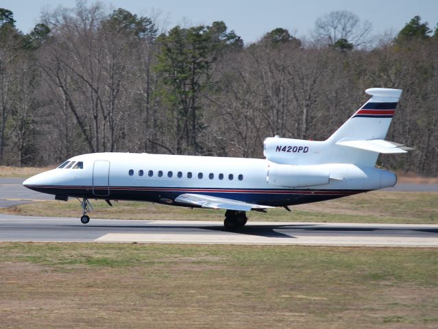 Dassault Falcon 900 (N420PD) - PPD AERONAUTICS LLC departing runway 20 at KJQF - 3/14/14
