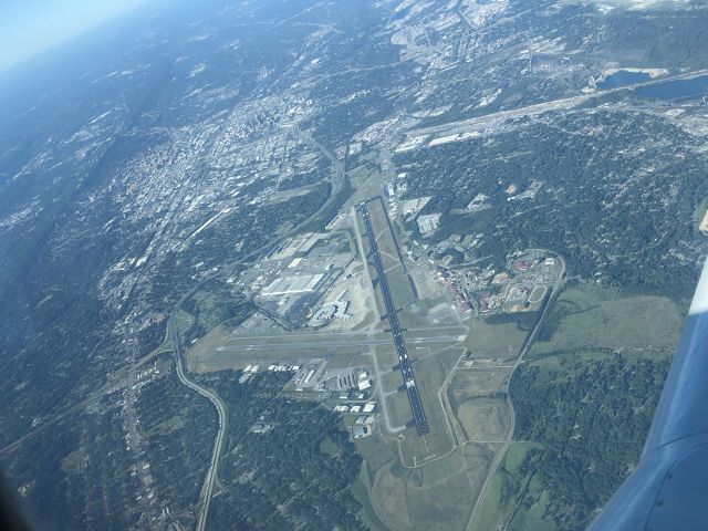 Beechcraft Bonanza (33) (N444CC) - Overflying Birmingham Airport North to South on 9/27/22 by Martin Von Almen.