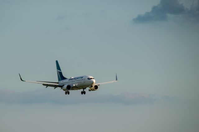 Boeing 737-700 (C-FLWJ) - West Jet flight WJA736 on final for runway 33 at CYXU London, Ontario Canada.