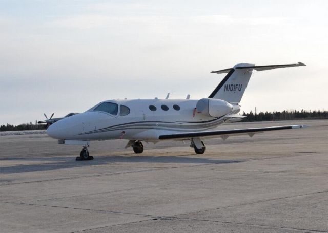 Cessna Citation Mustang (N101FU) - 2009 Cessna 510 S/N 510-0207 parked at Woodwards Aviation ramp.