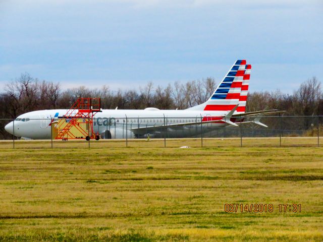 Boeing 737 MAX 8 (N328RR) - American Airlines expensive parking lot of 737 max's. 