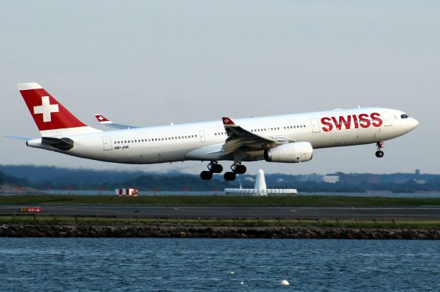 Airbus A330-300 (HB-JHK) - About to touch down on 27