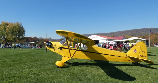 Piper NE Cub (N2023M) - Shown here is a 1946 Taylorcraft Piper J3C-65 Cub in the Autumn of 2022.