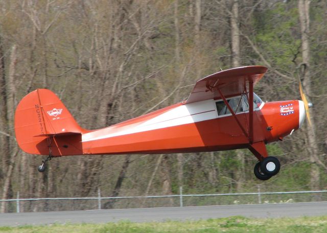 AERONCA Sedan (N22173) - About to touch down on 14 at the Shreveport Downtown airport.