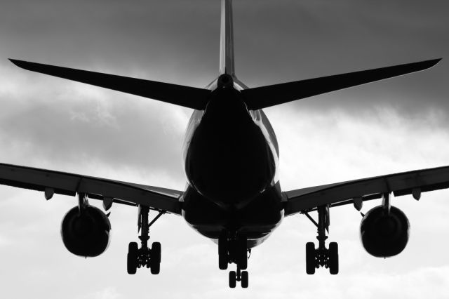 Airbus A340-600 — - Approaching runway 027L at lHR.