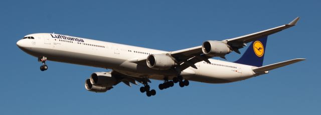 Airbus A340-600 (D-AIHZ) - 1st arrival of an A346 into IAH in sometime.