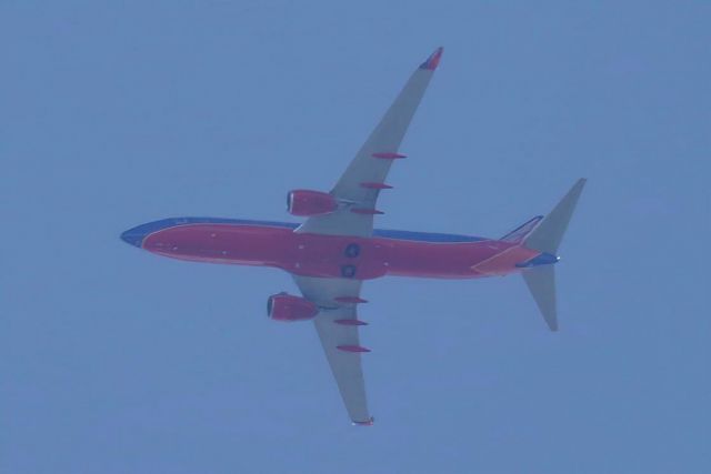 Boeing 737-800 (N8649A) - SWA3713 flying over Fitchburg MA.  My wife’s son is on this flight!