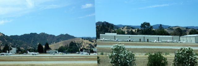 — — - Shot from South Bound Lanes of US 101 (Morgan Hill,Ca)  SOUTH COUNTY AIRPORT OF SANTA CLARA COUNTY .. Respectively . Left side is SOUTH end of location and RIGHT is NORTH end  (About 30 miles South of KSJC)