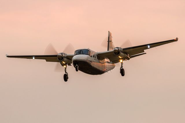 Rockwell Turbo Commander 690 (N44NC) - Ponderosa Aviation Rockwell 690A Turbo Commander on final for runway 8 at the Idaho County Airport in Grangeville after a fire mission.