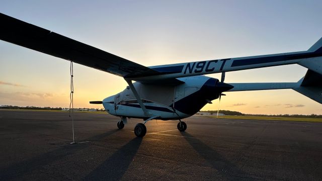 Cessna T337G Pressurized Skymaster (N9CT) - Sunset on the ramp in Deland, FL