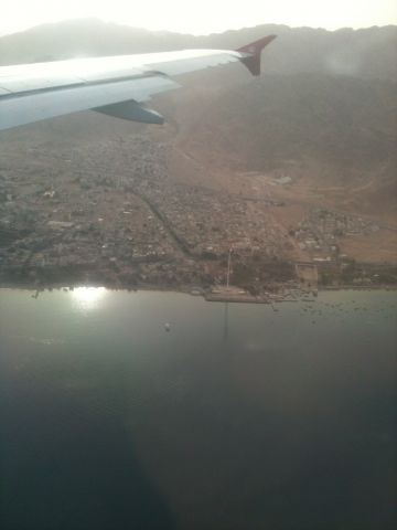 — — - Approach into King Hussein International, Aqaba, Jordan