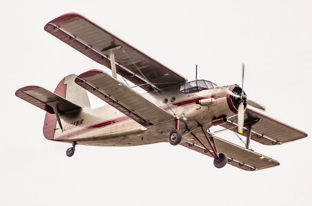 C-GFBR — - Unexpected catch of the day 2015-APR-03 at Toronto YYZ. Antonov An-2P - Reg#:C-GFBR - Year Build:1990 - C/N:1G 238-52 - Fixed wing single engine - Seats:15, largest single engine bi-plane ever built.