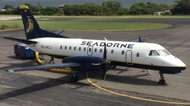 Saab 340 (N334CJ) - Prior to departure to SJU. Taken from Terminal Building.