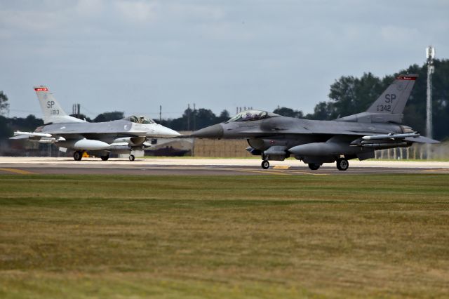 Lockheed F-16 Fighting Falcon — - Holding short at RAF Lakenheath, UK