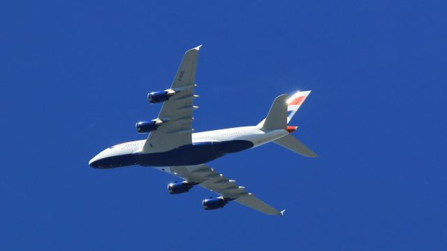 Airbus A380-800 (G-XLEL) - On its way to SFO 