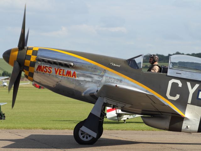 — — - Taxiing to the flightline after performing with 21 other aircraft in the final flypast at Flying Legends 2012 at Duxford Air Museum.