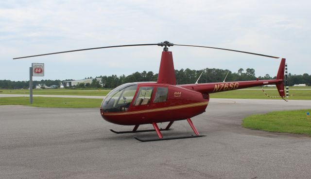 Robinson R-44 (N76SG) - A Robinson R-44 Raven II, operated by Lost Bay Helicopters, on the Salt Air ramp at Jack Edwards National Airport, Gulf Shores, AL - June 27, 2017. 