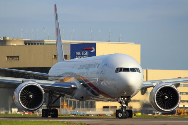 Boeing 777-200 — - Biman Bangladesh B777-300ER lines up on runway 027R at LHR.