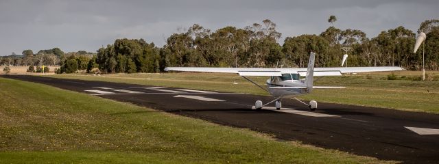 Cessna 152 (VH-UNO) - Pilot about to take off on his first solo