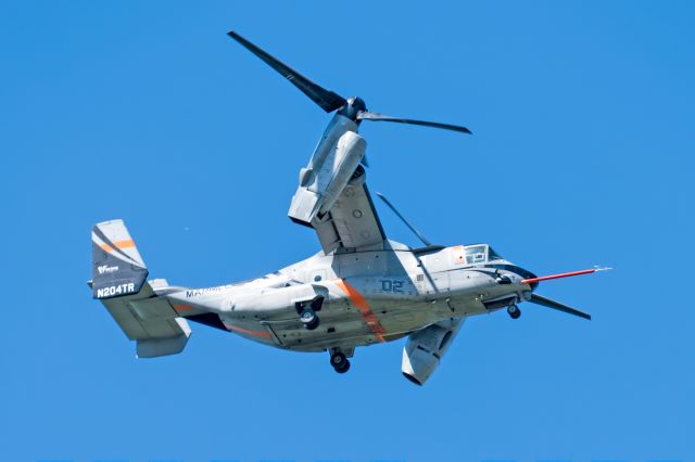 Bell V-22 Osprey (N204TR) - The left and right engine nacelles and exhaust are different