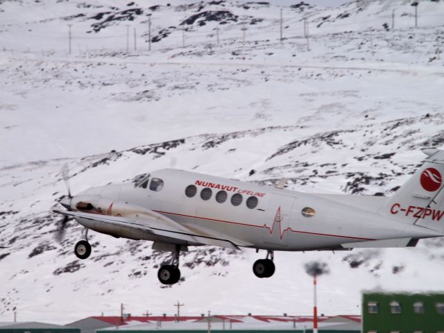 Beechcraft Super King Air 200 (C-FZPW) - Nunavut Lifeline departing the Iqaluit airport.