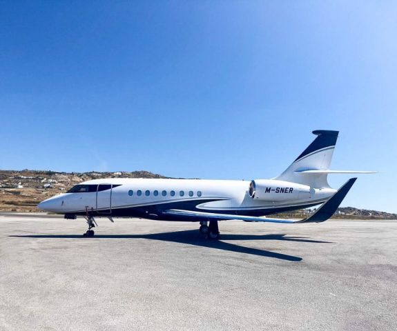 Dassault Falcon 2000 (M-SNER) - Landing at Mykonos.