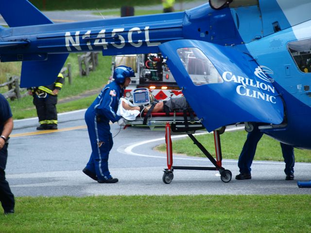 KAWASAKI EC-145 (N145CL) - Accident took place on the Blueridge Parkway in Virginia . They had to fly in two Life Guard helos to move the injured folks