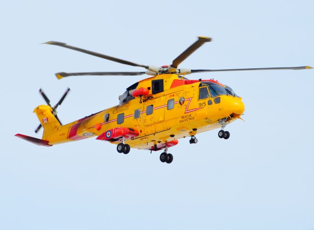 WESTLAND Merlin (14-9915) - This CH-149 Cormorant 915 circled Gander Airport on April 28, 2015.  Has 3 motors and seats 29 people, part of 103 SAR at CFB Gander.