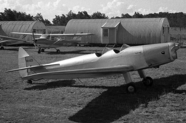 VH-ACS — - DE HAVILLAND DH-94 MOTH MINOR - REG VH-ACS (CN 94047) - BERWICK VIC. AUSTRALIA - YBER (6/10/1973)35MM NEGATIVE SCAN.