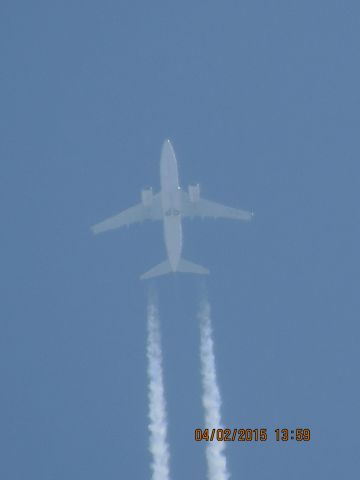 Boeing 737-700 (C-GSWJ) - WestJet Airlines flight 2437 from CUN to YWG over Southeastern Kansas at 38,000 feet.