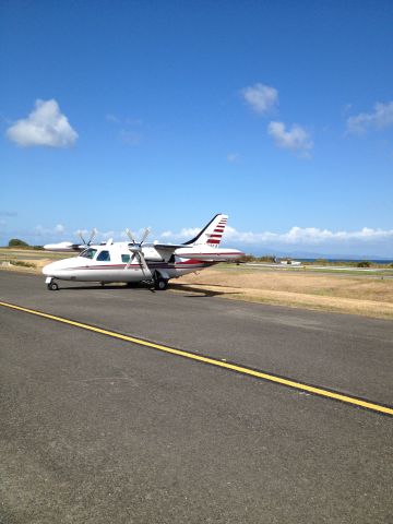 Mitsubishi MU-2 (N219MA) - Windy day on Vieques. Landed just after this Cape Air flight had trouble with a strong crosswind.