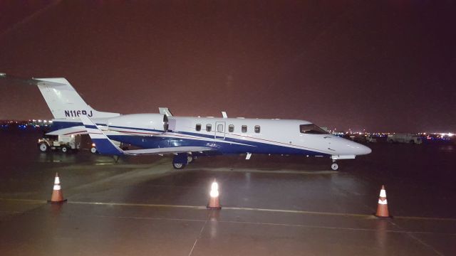 Learjet 40 (N116PJ) - Late night visitor on Yingling Aviation ramp